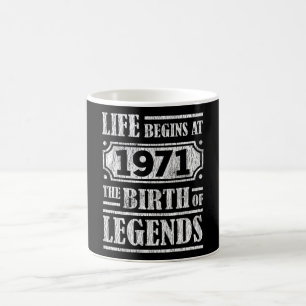 人生は1971年に始まる伝説の誕生51誕生日 コーヒーマグカップ