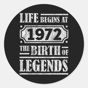 人生は1972年に始まる伝説の誕生50誕生日 ラウンドシール