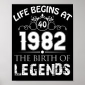 人生は1982年に始まる40歳の誕生日誕生の伝説 ポスター (正面)
