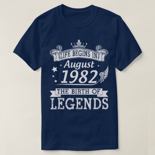 人生は1982年に威厳がある始まる伝説の誕生38 Tシャツ (デザイン正面)