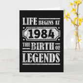 人生は1984年に始まる伝説の誕生38誕生日 カード (黄色い花)