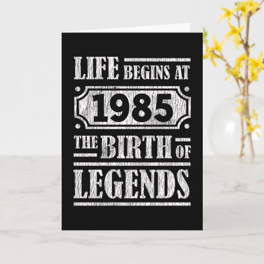 人生は1985年に始まる伝説の誕生37誕生日 カード (黄色い花)