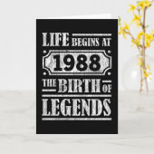 人生は1988年に始まる伝説の誕生34誕生日 カード (黄色い花)