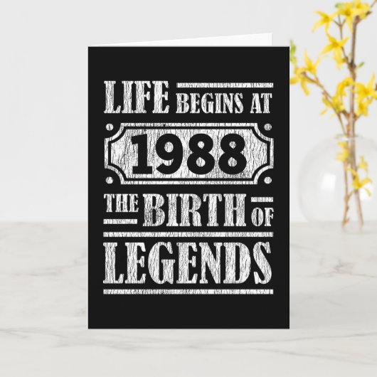人生は1988年に始まる伝説の誕生34誕生日 カード (黄色い花)