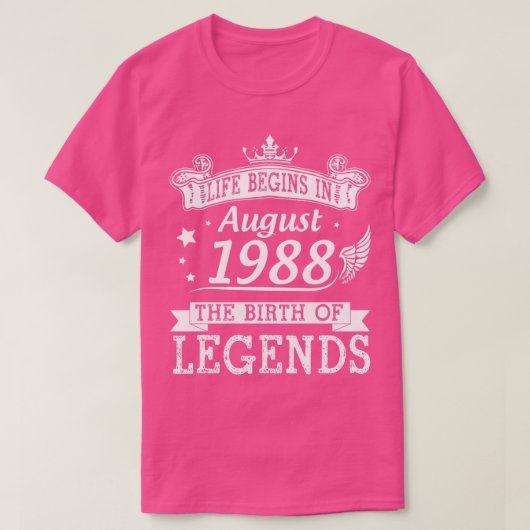 人生は1988年に威厳がある始まる伝説の誕生32 Tシャツ (デザイン正面)