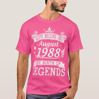 人生は1988年に威厳がある始まる伝説の誕生32 Tシャツ