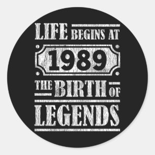 人生は1989年に始まる伝説の誕生33誕生日 ラウンドシール