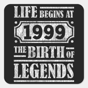 人生は1999年伝説の誕生23誕生日 スクエアシール