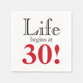 人生は30さくらんぼ赤と黒レトロで始まカッコいいる スタンダードカクテルナプキン (正面)