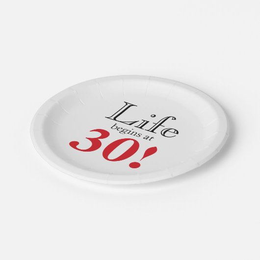 人生は30さくらんぼ赤と黒レトロで始まカッコいいる ペーパープレート (アングル)