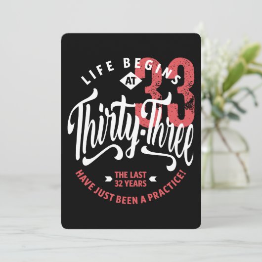 人生は33時に始まる |第33誕生日 カード (スタンド正面)