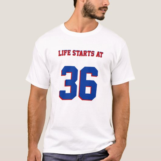 人生は36 36おもしろい番誕生日 Tシャツ (正面)