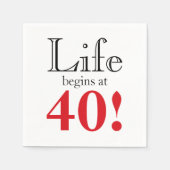 人生は40さくらんぼ赤と黒レトロで始まカッコいいる スタンダードカクテルナプキン (正面)