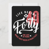 人生は40時に始まる | 40th誕生日 カード (正面)