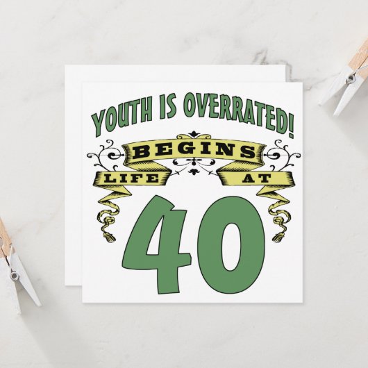 人生は40歳の誕生日から始まる カード (正面/裏面インサイチュ)