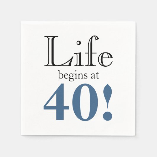 人生は40石板ブルーとブラックのレトロで始まカッコいいる スタンダードカクテルナプキン (正面)