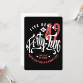 人生は42時に始まる | 42番目の誕生日 カード (正面/裏面インサイチュ)