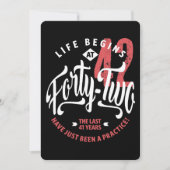 人生は42時に始まる | 42番目の誕生日 カード (正面)