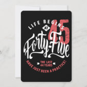 人生は45時に始まる |第45誕生日 カード (正面)