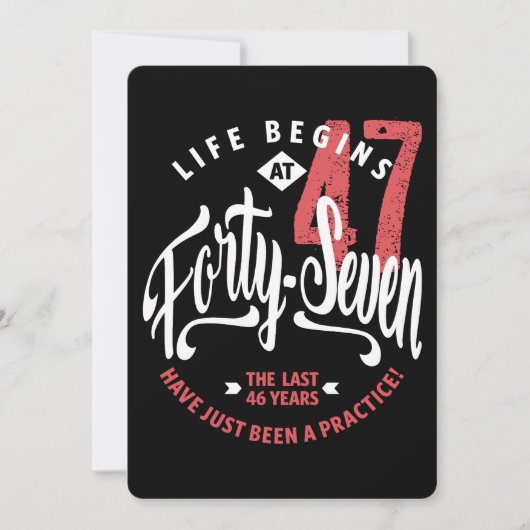 人生は47から始まる |第47誕生日 カード (正面)
