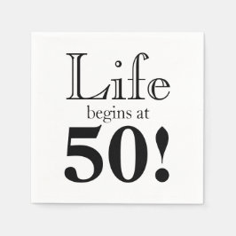 人生は50ブラック・レトロで始まカッコいいる スタンダードカクテルナプキン