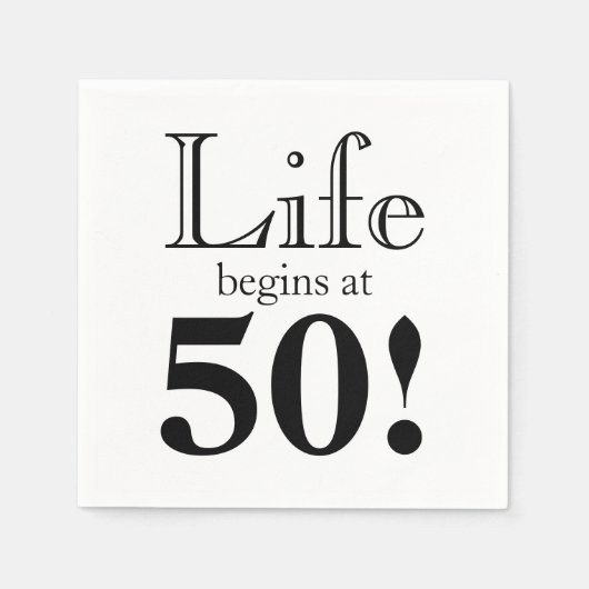 人生は50ブラック・レトロで始まカッコいいる スタンダードカクテルナプキン (正面)