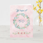 人生は50水彩サボテンで始まる カード (黄色い花)