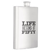 人生は5050おもしろい番誕生日の飲み物のフラスコで始まる フラスク (右)