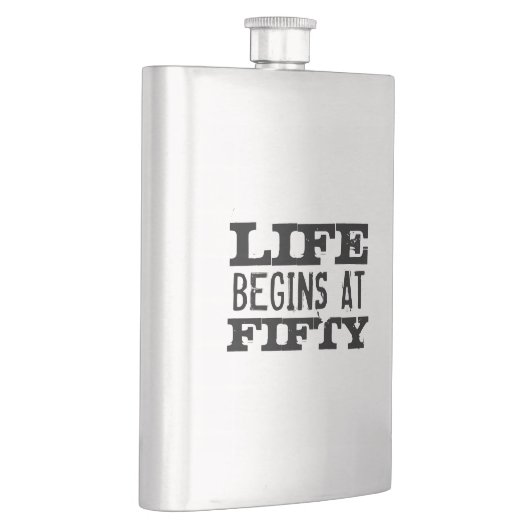 人生は5050おもしろい番誕生日の飲み物のフラスコで始まる フラスク (右)