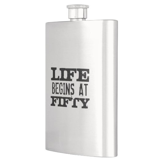人生は5050おもしろい番誕生日の飲み物のフラスコで始まる フラスク (左)