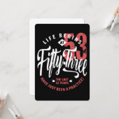 人生は53時に始まる | 53番目の誕生日 カード (正面/裏面インサイチュ)