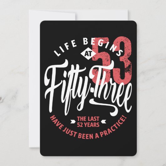 人生は53時に始まる | 53番目の誕生日 カード (正面)