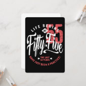 人生は55時に始まる | 55誕生日 カード (正面/裏面インサイチュ)