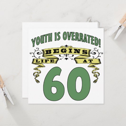 人生は60誕生日から カード (正面/裏面インサイチュ)