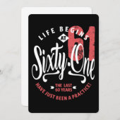 人生は61から始まる | 61番目の誕生日 招待状 (正面/裏面)