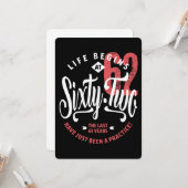 人生は62時に始まる | 62番目の誕生日 カード (正面/裏面インサイチュ)