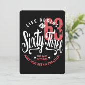 人生は63時に始まる | 63番目の誕生日 カード (スタンド正面)