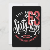 人生は63時に始まる | 63番目の誕生日 カード (正面)