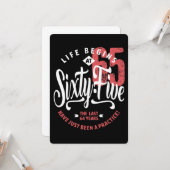 人生は65時に始まる |第65誕生日 カード (正面/裏面インサイチュ)