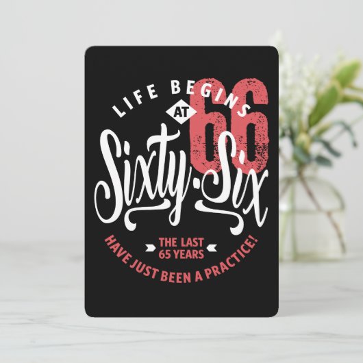 人生は66時に始まる |第66誕生日 カード (スタンド正面)