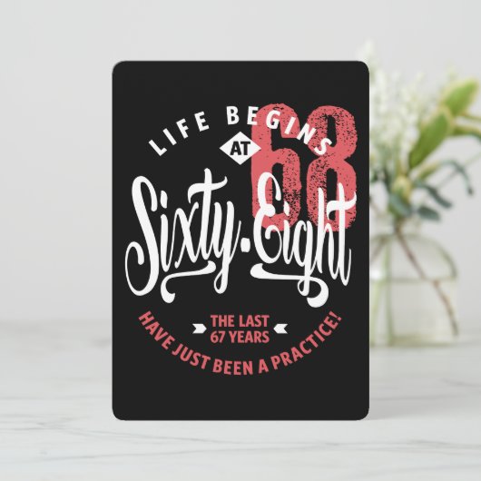 人生は68から始まる |第68誕生日 カード (スタンド正面)
