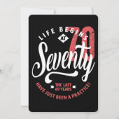 人生は70時に始まる |第70誕生日 カード (正面)