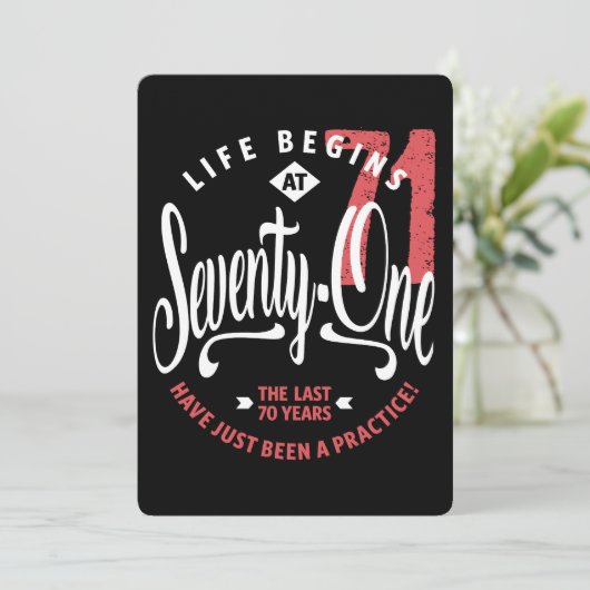 人生は71から始まる | 71番目の誕生日 招待状 (スタンド正面)