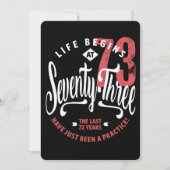 人生は73時に始まる | 73番目の誕生日 カード (正面)