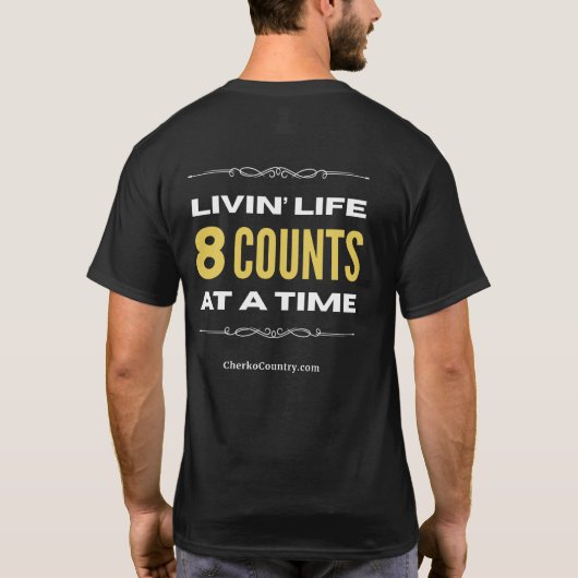 "人生は8カウントずつ楽しもう"Tシャツ Tシャツ (裏面)