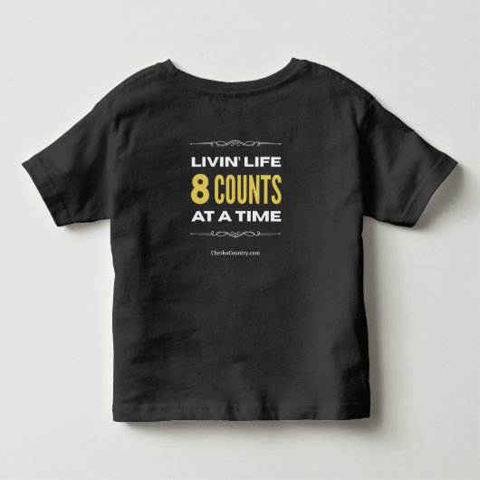 "人生は8カウントで楽しむ" 子供用Tシャツ トドラーTシャツ (裏面)