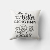 人生は、いくつかのダックスフントのドードルで良い クッション (裏面)