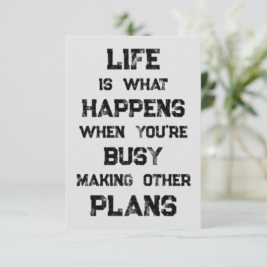 人生は…おもしろいやる気を起こさせる引用文 カード (スタンド正面)