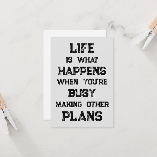 人生は…おもしろいやる気を起こさせる引用文 カード (正面/裏面インサイチュ)