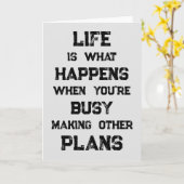 人生は…おもしろいやる気を起こさせる引用文 カード (黄色い花)